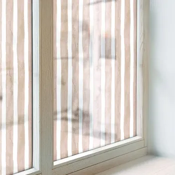 Okenní fólie Dýha Fólie na mléčné sklo Dekorativní vitrážová Hnědá pruhy 200x100