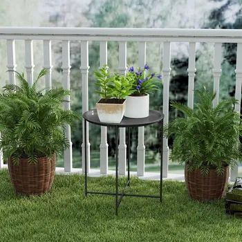 Zahradní stůl Odkládací stolek 50x46x46cm | černý