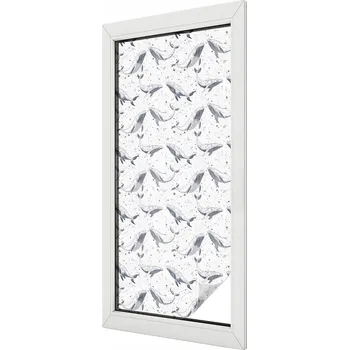 Okenní dekorace Samolepicí Mléčná fólie na okno s motivem mořských živočichů 50x116 cm