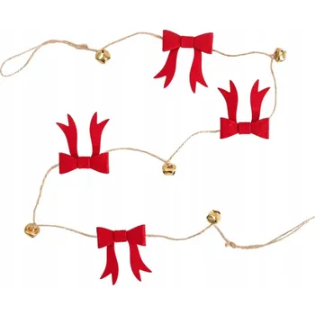 Vánoční dekorace Vánoční girlanda SEPPELE, červená dekorace s mašlemi, 125 cm HOMLA