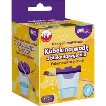Kelímek na vodu na štětce s pojistkou proti vylití STRIGO mix barev pro výtvarné práce