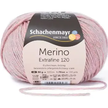 Schachenmayr Merino extrafine 120 Narůžovělý melír 141 (Příze Merino extrafine 120 Narůžovělý melír 141)