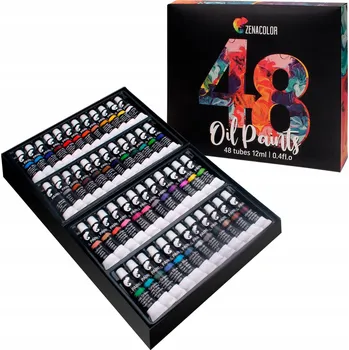 Výtvarná barva Sada olejových barev Zenacolor 48 olejových barev x 12 ml na plátno