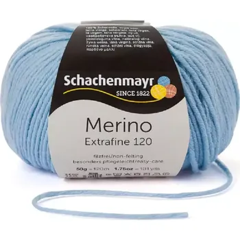 Schachenmayr Merino extrafine 120 Světle modrá 152 (Příze Merino extrafine 120 Světle modrá 152)