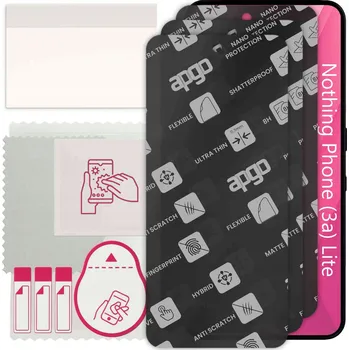 Pouzdro na mobilní telefon 3x MATNÉ Hybridní Sklo pro Nothing Phone (3a) Lite, alternativa tvrzeného skla