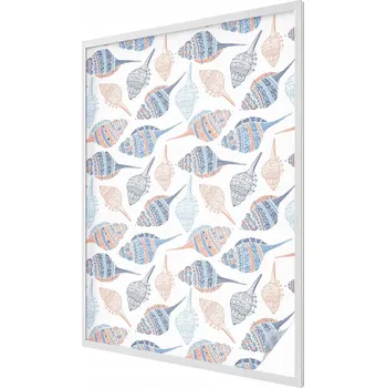 Okenní dekorace Samolepicí mléčná okenní Fólie dekorativní dýha s mořskými mušlemi 100x146