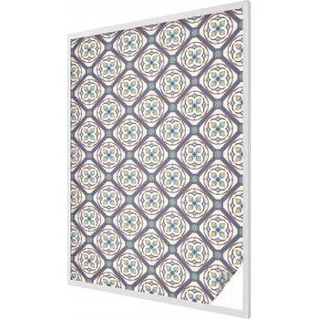 Okenní dekorace Dekorativní mléčná fólie na okno s vitrážovým efektem, kachličkový vzor, 100x146 cm