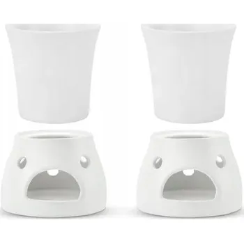 Kameninové hrnky na svařené víno KERA CERAMIKA BÍLÁ WATRA 4 ks