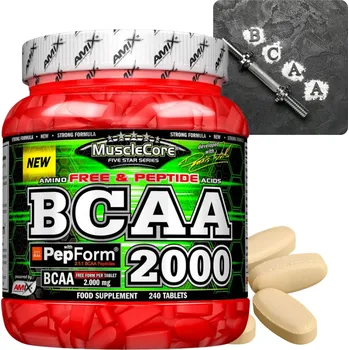Aminokyselina BCAA Tablety Aminokwasy BCAA 2:1:1 Tabletki 240szt Amix 507 g přírodní