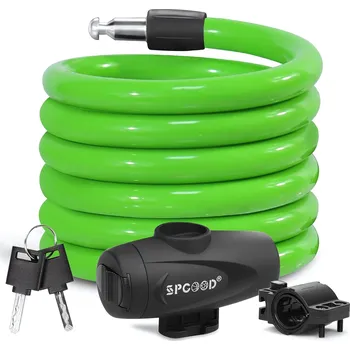 Zámek na kolo SPIRÁLOVÝ ZÁMEK NA KOLO 120 CM, ZÁMEK NA KLÍČ, PEVNÝ A BEZPEČNÝ