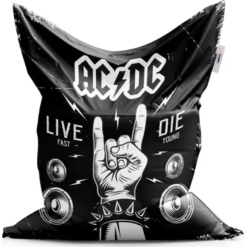 Sedací pytel Sablio Sedací vak ACDC Live fast, die young - 150x100 cm