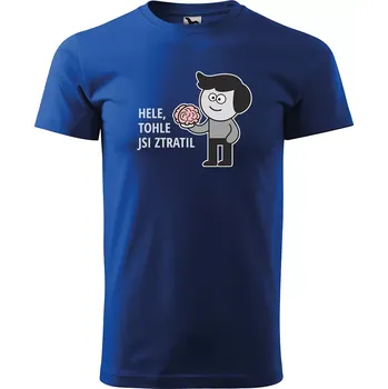 Pánské tričko Sablio Tričko s potiskem Hele, tohle jsi ztratil - modré 5XL