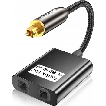 TOSLINK OPTICKÝ ROZDĚLOVAČ POZLACENÝ AUDIO SPLITTER 1x2 SPDIF ADAPTÉR