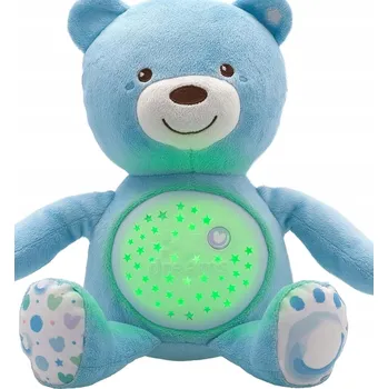 plyšák PLYŠOVÝ MEDVÍDEK S PROJEKTOREM HVĚZD A NOČNÍ LAMPOU MODRÝ 0M+