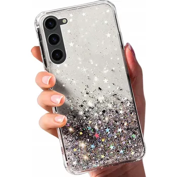 Pouzdro na mobilní telefon Zadní Kryt RCBR pro Samsung Galaxy S23 5G BROKAT CASE průhledné s hvězdičkami