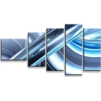 Obraz Sablio Obraz - 5-dílný Modrá abstrakce - 100x60 cm