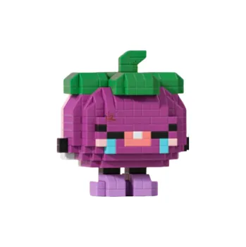 ostatní stavebnice Stavebnice mangosteen postavička 6,08 × 6 × 5,2 cm 321 ks Kreativní mini stavebnice pro děti i dospělé Fialovo-zelený model mangostanu