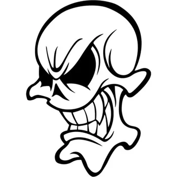 Samolepicí dekorace na vozidlo Samolepka vysmátá lebka na auto a motorku, tuning nálepka (6280)