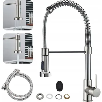 Vodovodní baterie KUCHYŇSKÁ BATERIE S HUSÍM KRKEM, OTOČNÁ, SE 2 REŽIMY PROUDU