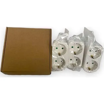 Elektrická zásuvka Rozbočka adaptér 2 v 1, zásuvky 3 ks