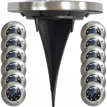 Venkovní osvětlení SOLÁRNÍ LAMPA 8 LED SMD K ZAPÍCHNUTÍ DO ZEMĚ SADA 12 KS