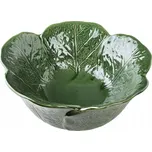 Dekorativní keramická mísa LETTU 30x30 cm, zelená, motiv salátových listů
