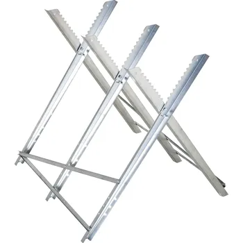 DURHAND skládací rám pro motorovou pilu pilový kůň pilový kůň na palivové dřevo stříbrný kov 83x83x79 cm stabilní a prostorově úsporný | Aosom.de