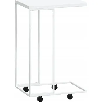 Konferenční stolek Boční stolek ve tvaru písmene, bílý, 40x30x63,5 cm, dřevěný/že