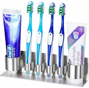 Věšák DRŽÁK NA KARTÁČKY A ZUBNÍ PASTU, nástěnný věšák, organizér