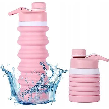 Skládací Lahev Na Pití na vodu silikonový 750 ml | Sportovní láhev vzduchotěsná růžová