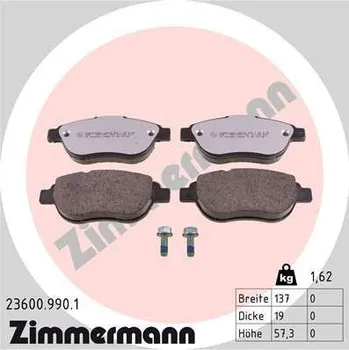 Brzdová destička Sada brzdových destiček, kotoučová brzda ZIMMERMANN 23600.990.1
