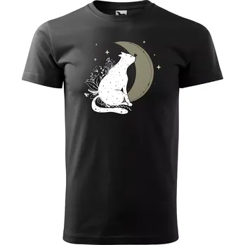 Pánské tričko Sablio Tričko s potiskem Noční mňau - černé 3XL