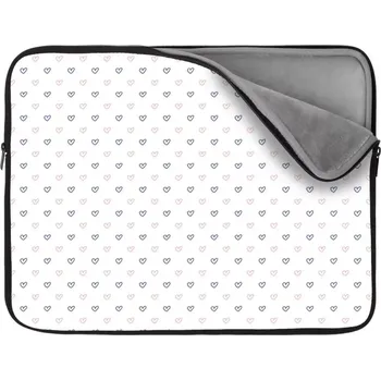 pouzdro na notebook Sablio Obal na notebook Srdíčka na bílé - 17"