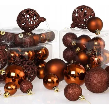 Vánoční dekorace Vánoční Koule ažurová, Vánoční Baňky zdobené, Vánoční Koule hladká, Hvězda, mix 101 ks