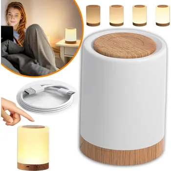 Lampička NOČNÍ LAMPA LED, BEZDRÁTOVÁ NOČNÍ LAMPA, DOTYKOVÁ, STMÍVATELNÁ