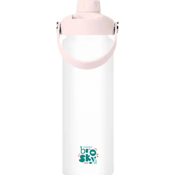 Obraz Brosky Glass Růžová Skleněná lahvička na vodu s gumovou vrstvou 610 ml