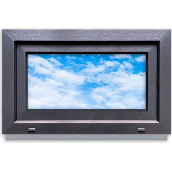 Okno Okno antracit PVC standardní výklopné 80x50 cm (800x500 mm) dvojsklo nové výklopné