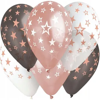 Latexové balónky Ge.Ma.R. s hvězdičkami 33 cm, 6 kusů