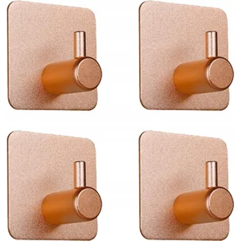 Věšák SAMOLEPICÍ HÁČKY ČERNÉ RŮŽOVÉ ZLATÉ 4 KS KOUPELNA KUCHYNĚ VĚŠÁKY