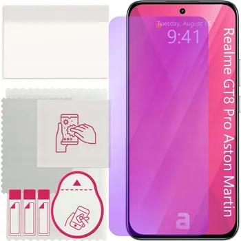 Pouzdro na mobilní telefon Hybridní Sklo Anti-Blue 9H na displej pro Realme GT8 Pro Aston Martin