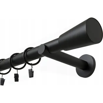 GARNÝŽ KOVOVÉ 25mm - RŮZNÉ KONCOVKY, ČERNÁ MATNÁ 300cm