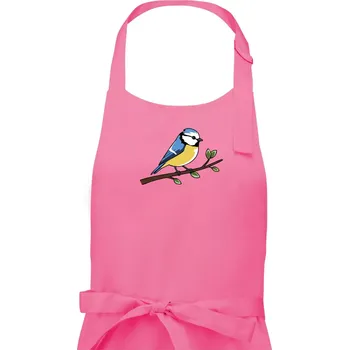 Kuchyňská zástěra Sýkorka modřinka na větvi - Pánská zástěra na vaření - Univerzální velikost ( Růžová )