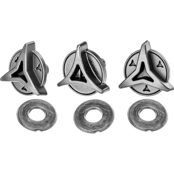 Helma na motorku šrouby kšiltu pro přilby Cross Pro 2, CASSIDA (černá, 2ks ALU slitina/1ks plast) NEMÁ