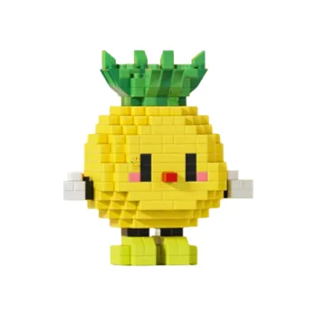 ostatní stavebnice Stavebnice ananasová postavička 7,3 x 6,8 x 4 cm 318 ks Kreativní mini stavebnice pro děti i dospělé Dekorativní model ananasu z barevných dílků