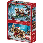 ALIPSON Puzzle Vánoční koťátka a štěňátka 2x500 dílků