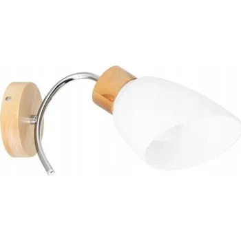 Nástěnné svítidlo Viletta Nástěnné Svítidlo 1xE27 Max.60W Bříza/Chrom Kov/Bílé Skleněné Stínidlo