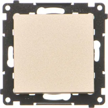 vypínač Tlačítko zapínací, bez piktogramu, řazení 1/0, 10 A / 230 V~, bezšroubové, Simon 55 TP1.01/144, champagne metalizovaná