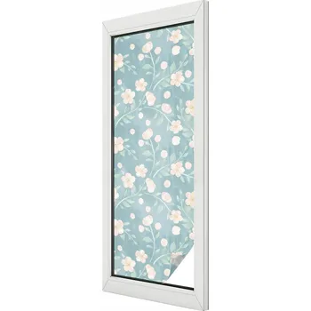Okenní dekorace Fólie Samolepicí Okenní Mléčná Mražená Dýha Pastelové květy 50x146