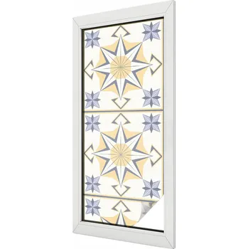 Okenní dekorace Samolepicí Mléčná fólie na okno, sklo - Geometrické hvězdy 50x116 cm