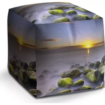 Taburet Sablio Taburet Cube Kameny v jezeře: 40x40x40 cm